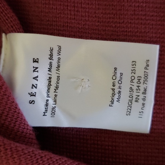 Sezane Betty Cardigan - Rosewood - S - Picture 7 of 13